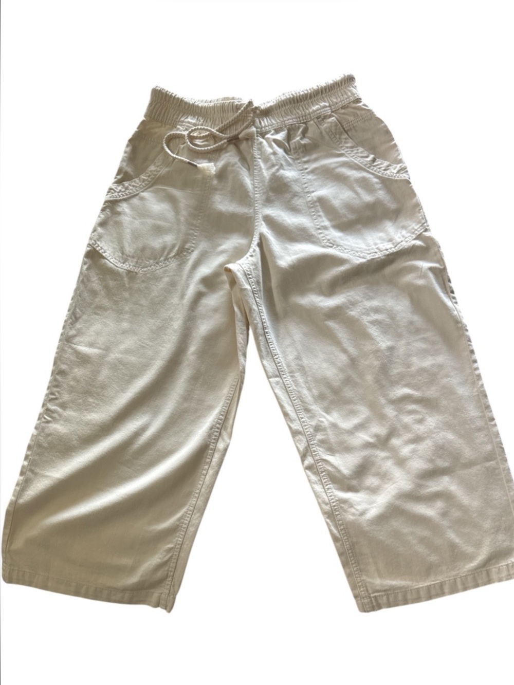 We The Free Cream Wide-Leg Drawstring Pants